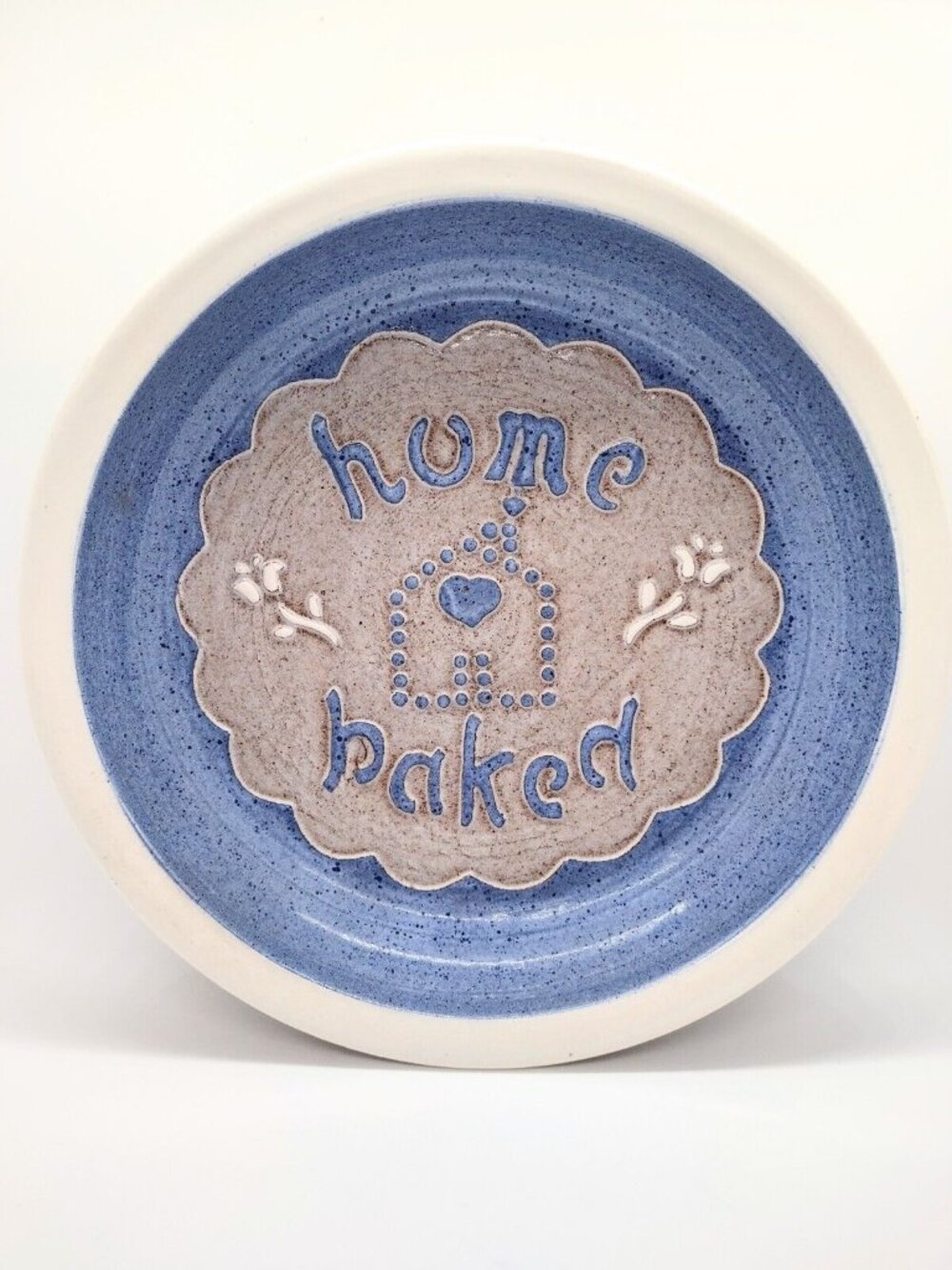 Clay City Stoneware Pottery Home Baked Quiche Pie Plate Granny Display Flower